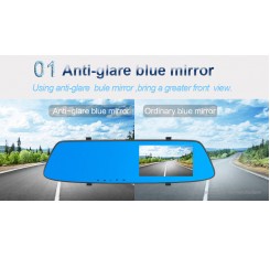 5" IPS Touch Screen 1080p HD Rear View Mirror Car DVR Camcorder