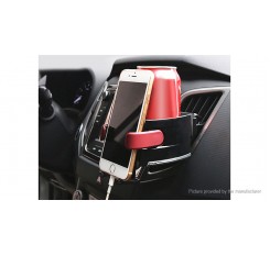 2-in-1 Car Air Vent Mount Cell Phone Holder Water Bottle Drink Stand